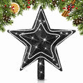 Hollowfly Mini Star Christmas Tree Topper Black Pearl 8 Inch Tree Top Decor