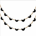 Gvhntk Black Felt Bats Garland Halloween Decor Indoor Banner Wood Beads