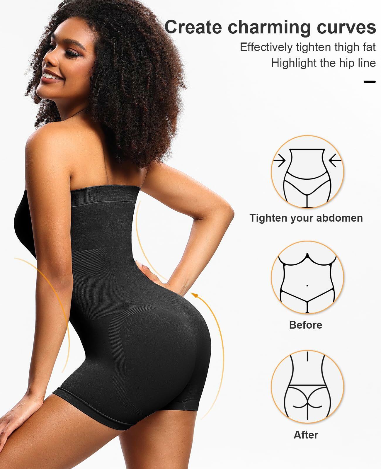 LeapBeast Strapless Shapewear Bodysuit Black L Tummy Control Bra