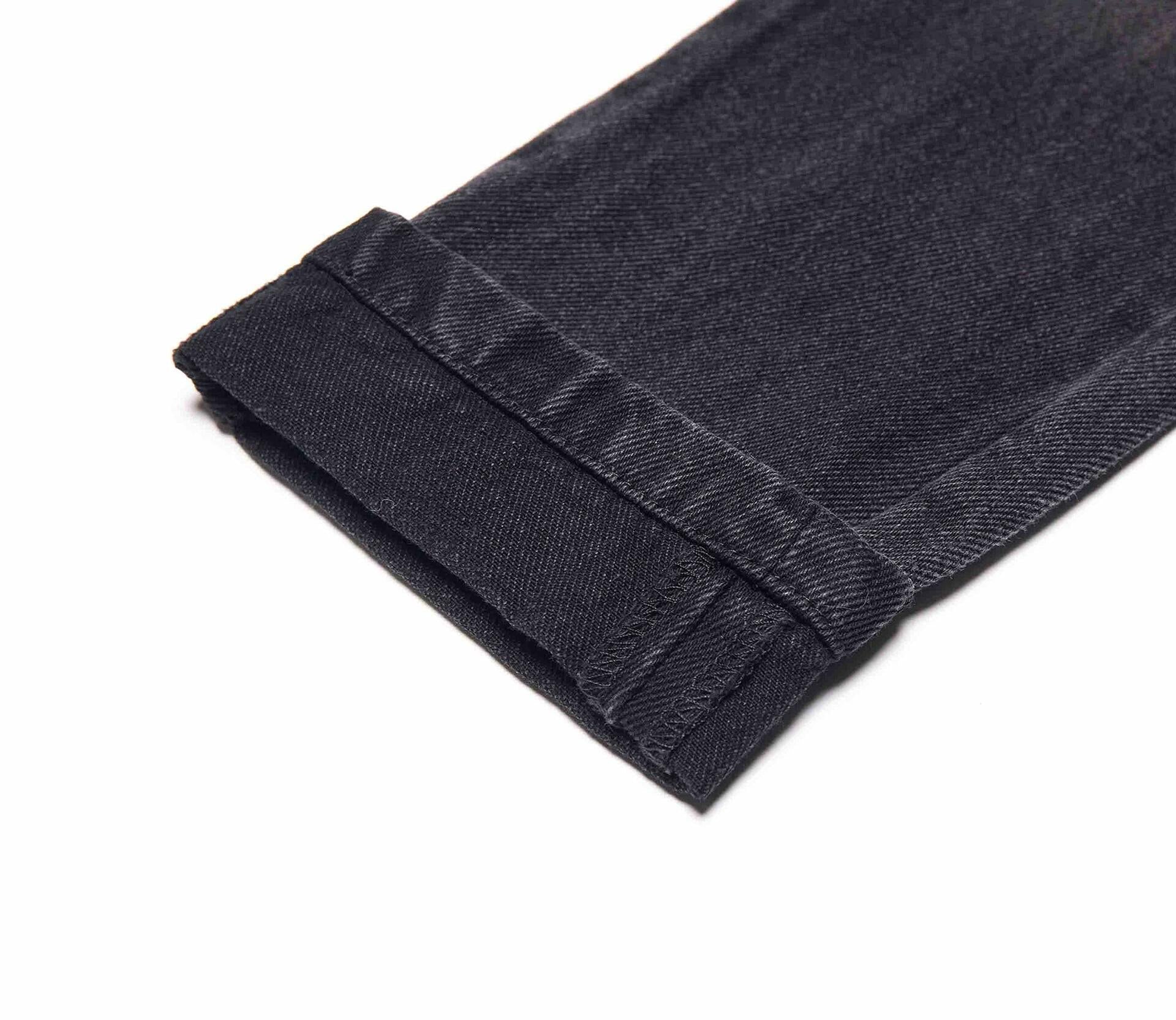 Bienzoe Boys Adjustable Waist Black Ripped Slim Denim Jeans Size 6