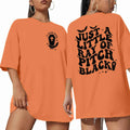 Just A Little Ray Pitch Black Oversized Goth T-Shirt Medium Tee