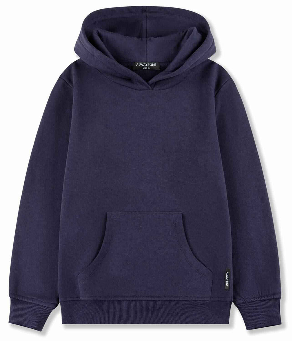 ALWAYSONE Kids Soft Fleece Hoodie Navy Boys Girls 3-12 Years Size S