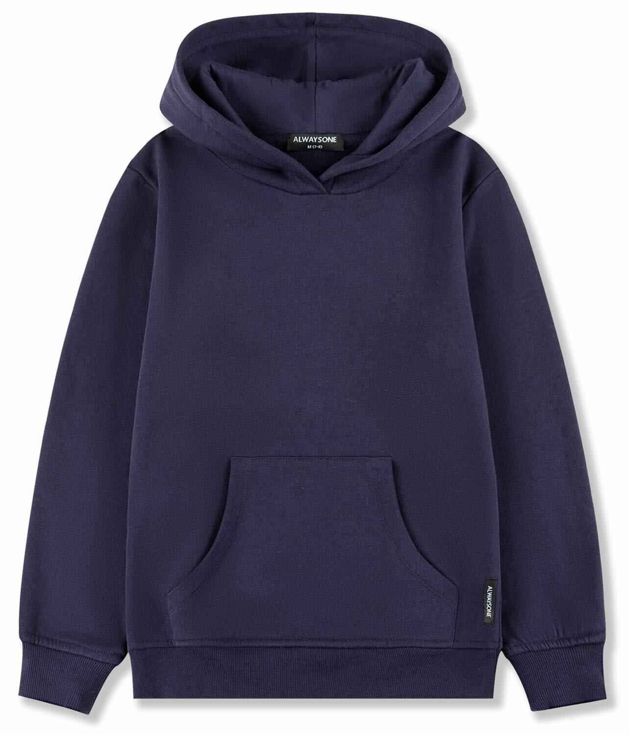 ALWAYSONE Kids Soft Fleece Hoodie Navy Boys Girls 3-12 Years Size S