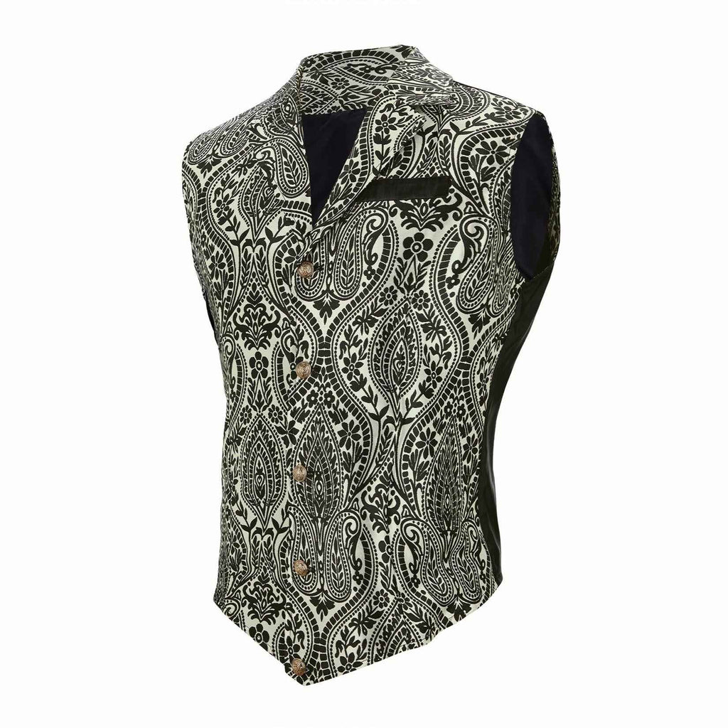 Century Star Men's Gold Vest Steampunk Pirate Western Formal XXL