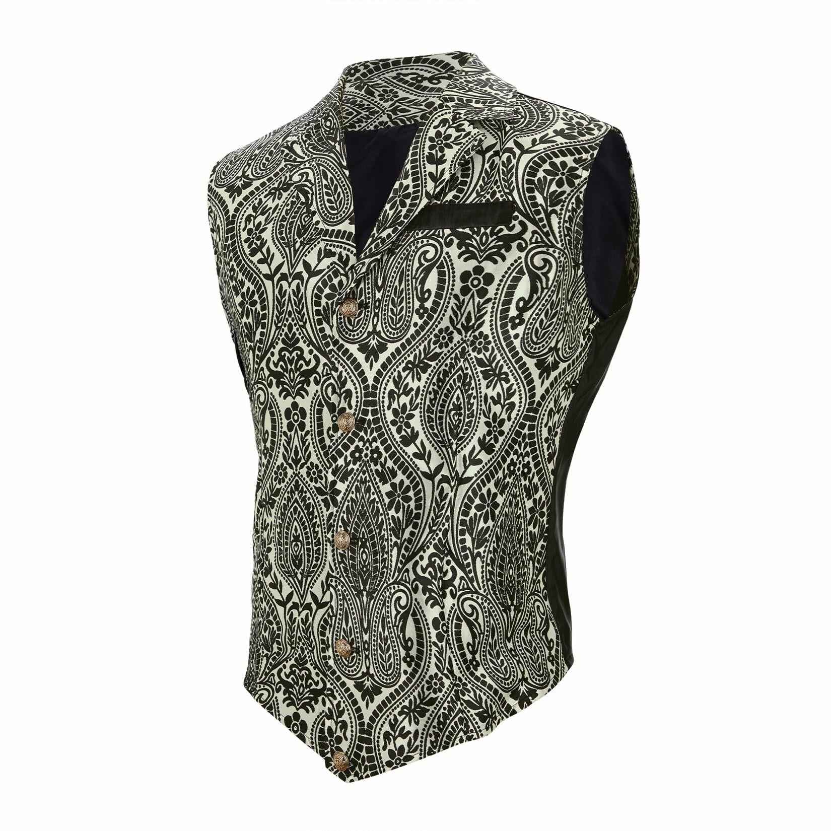 Century Star Men's Gold Vest Steampunk Pirate Western Formal XXL