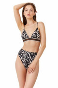Gottex Women's Wild Nostalgia Over The Shoulder Triangle Top Black Brown - 14