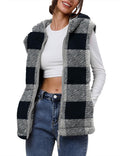 TFSDOD Womens Fuzzy Sherpa Fleece Vest Cozy Sleeveless Sweater Size M