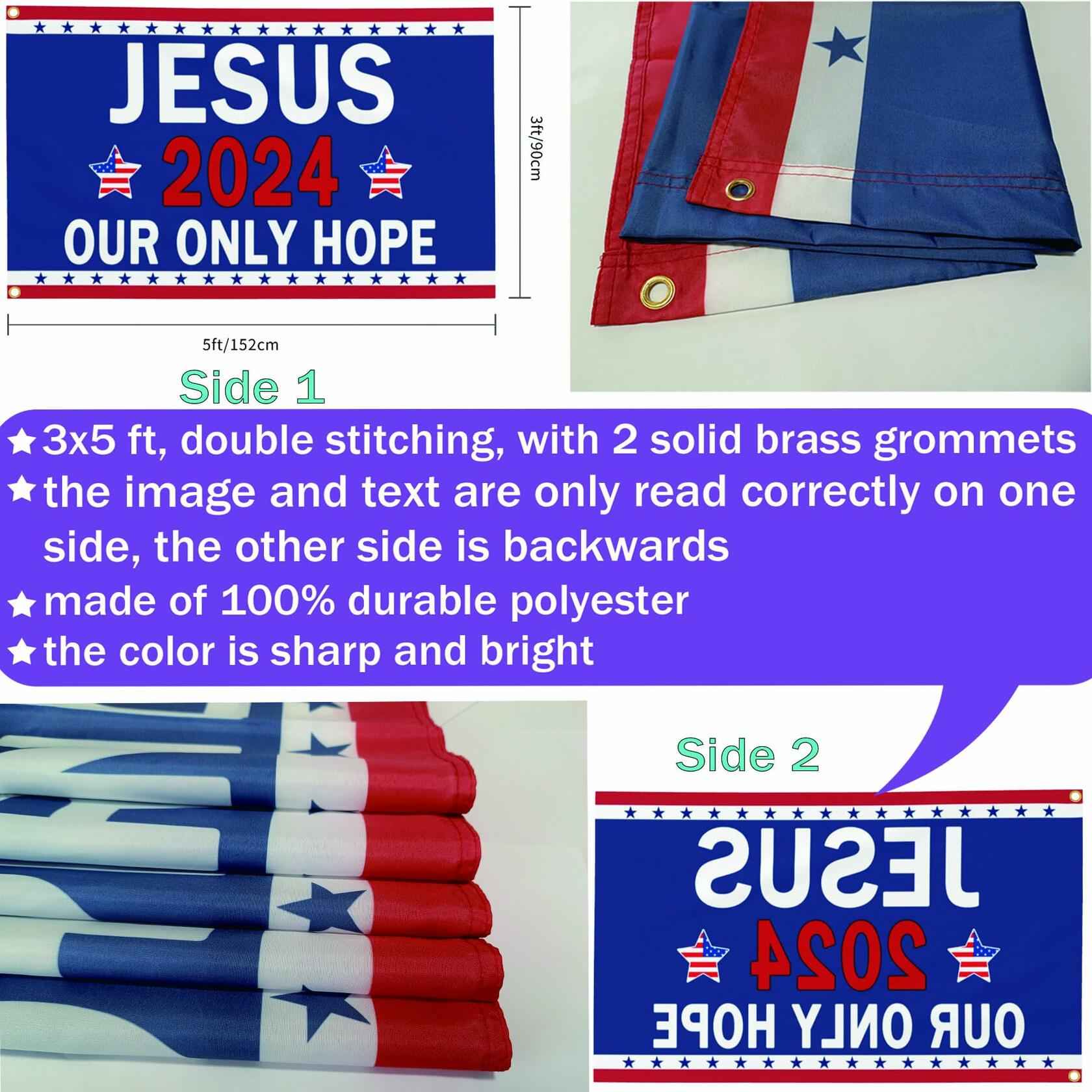 YISIDAI Jesus 3x5 Double Sided Christian Faith Outdoor Yard Banner Flag