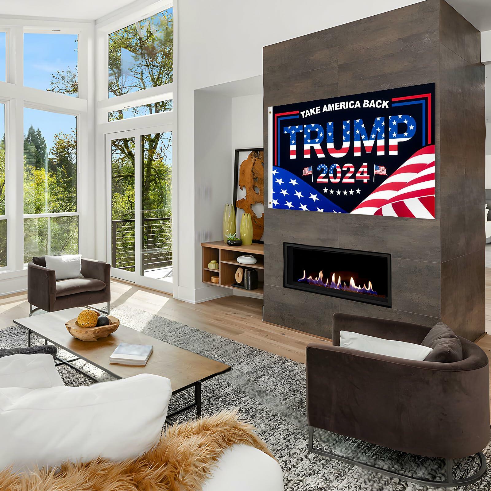 Trump 2024 Flag 3x5 FT Double Sided UV Resistant Banner with 2 Brass Grommets
