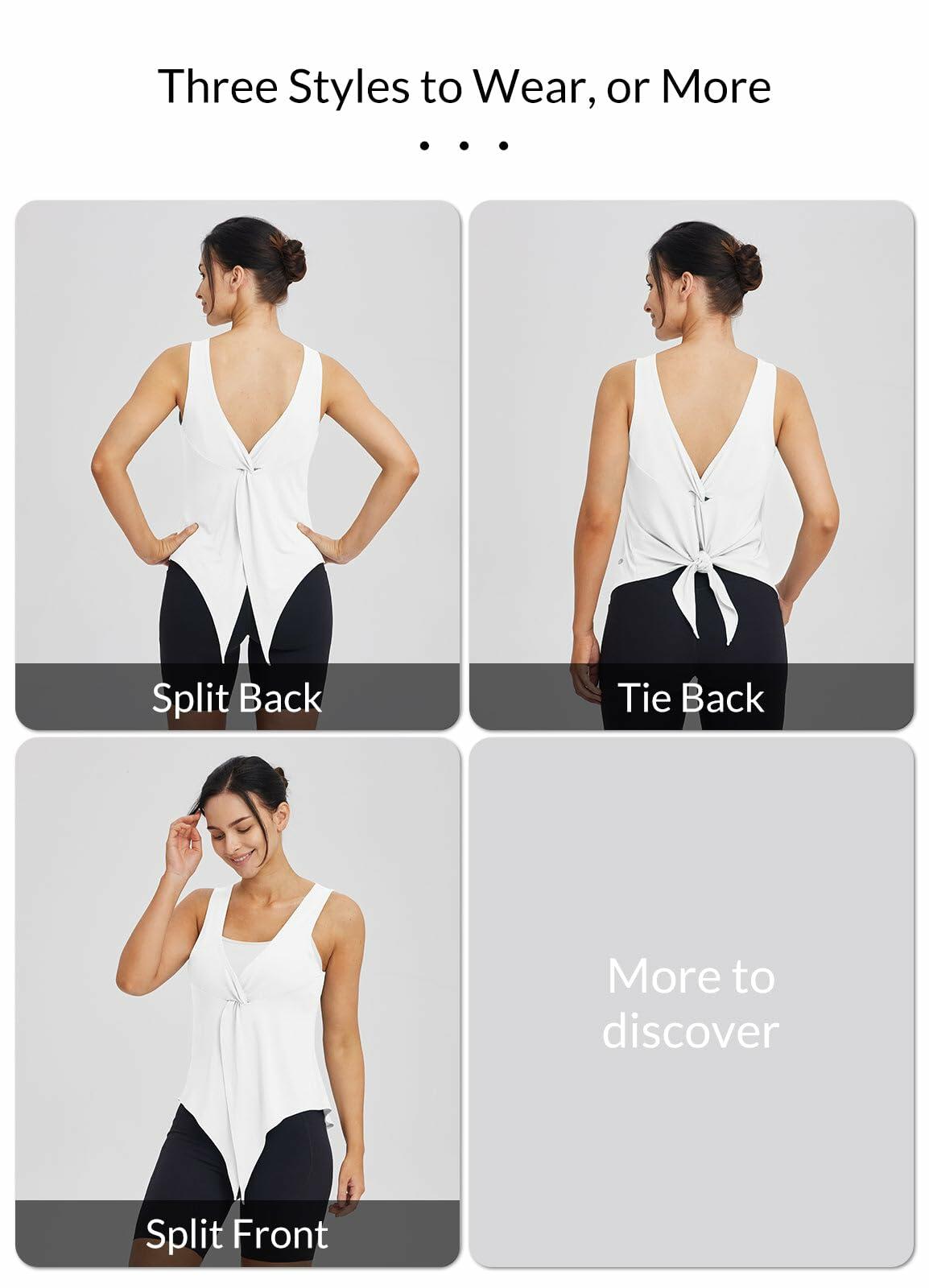 baleaf Women's Sleeveless Workout Yoga Tank Top White Size L Athletic Gym