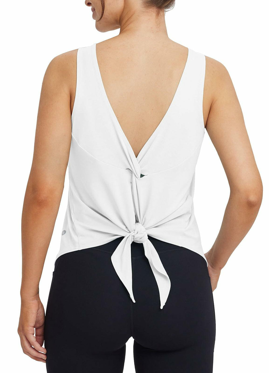 baleaf Women's Sleeveless Workout Yoga Tank Top White Size L Loose Fit