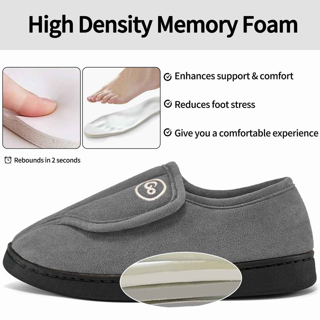 HARENCE Women's Slippers Memory Foam Fur Lined Warm Indoor Size 42/43