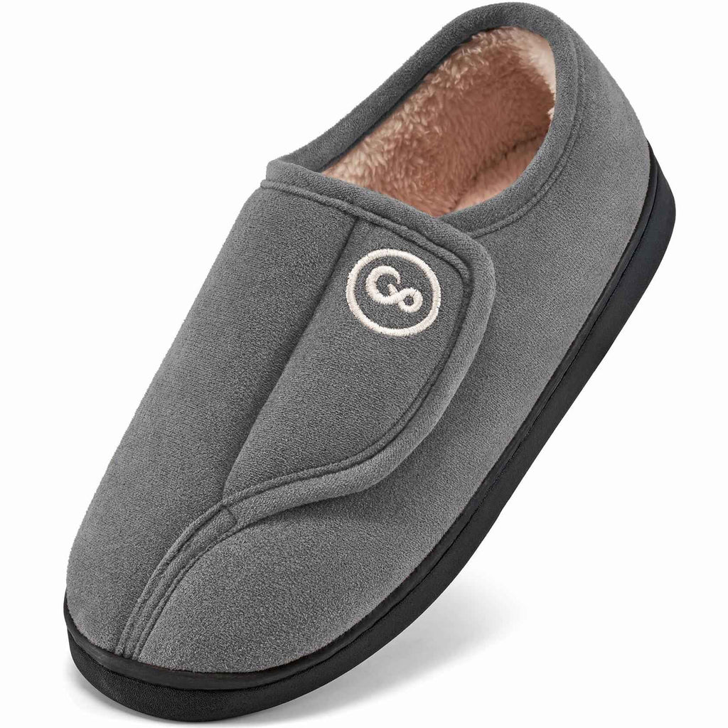 HARENCE Women's Slippers Memory Foam Fur Lined Warm Indoor Size 42/43