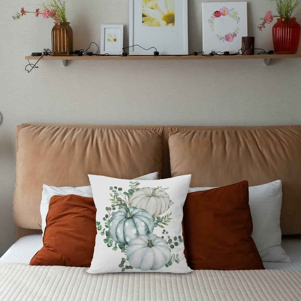 Wheatwin 18x18 Fall Coquette Throw Pillow Cover Pumpkin Retro Decor
