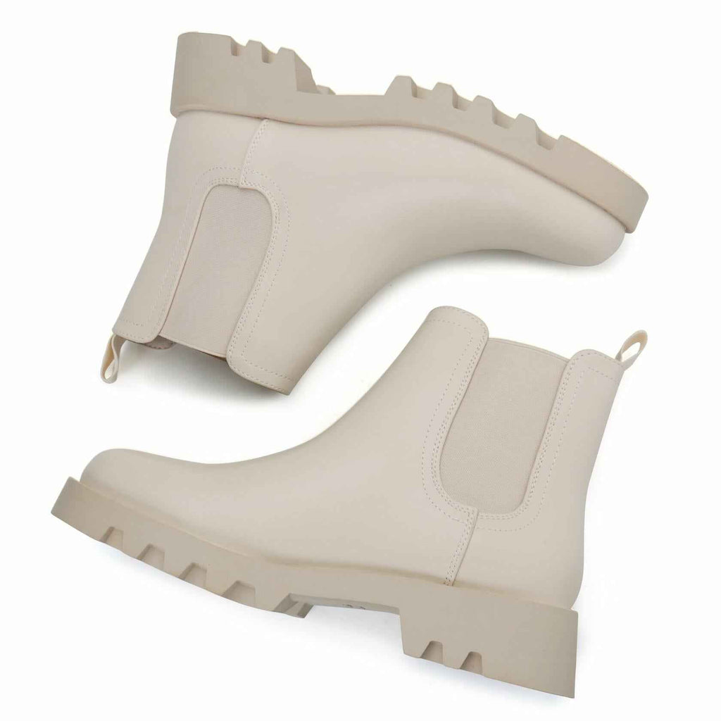 firelli Women Chelsea Ankle Booties Comfortable Boots Ivory Size 10