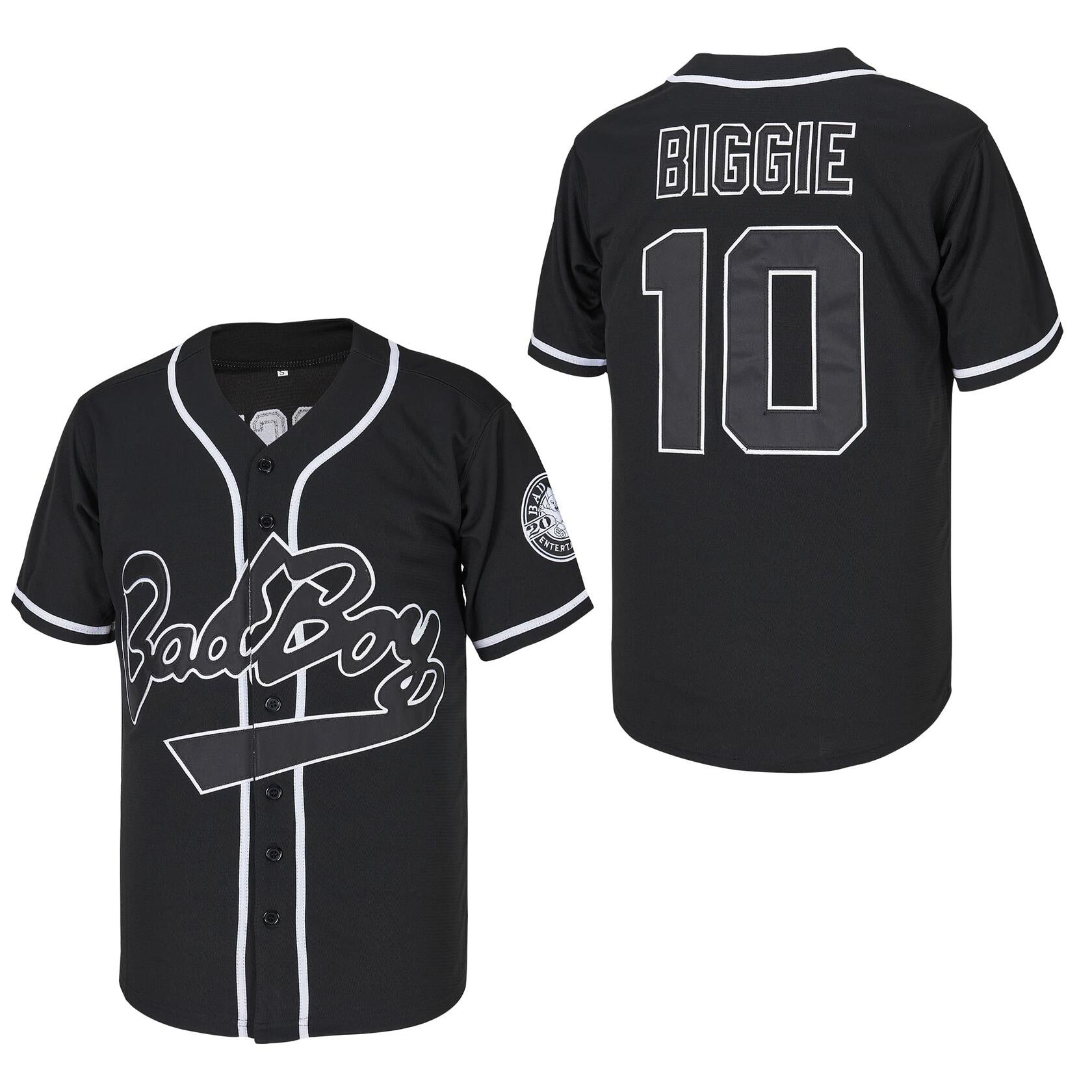 ACAIL Biggie Bad Boy Movie Baseball Jersey Stitched Black Size S