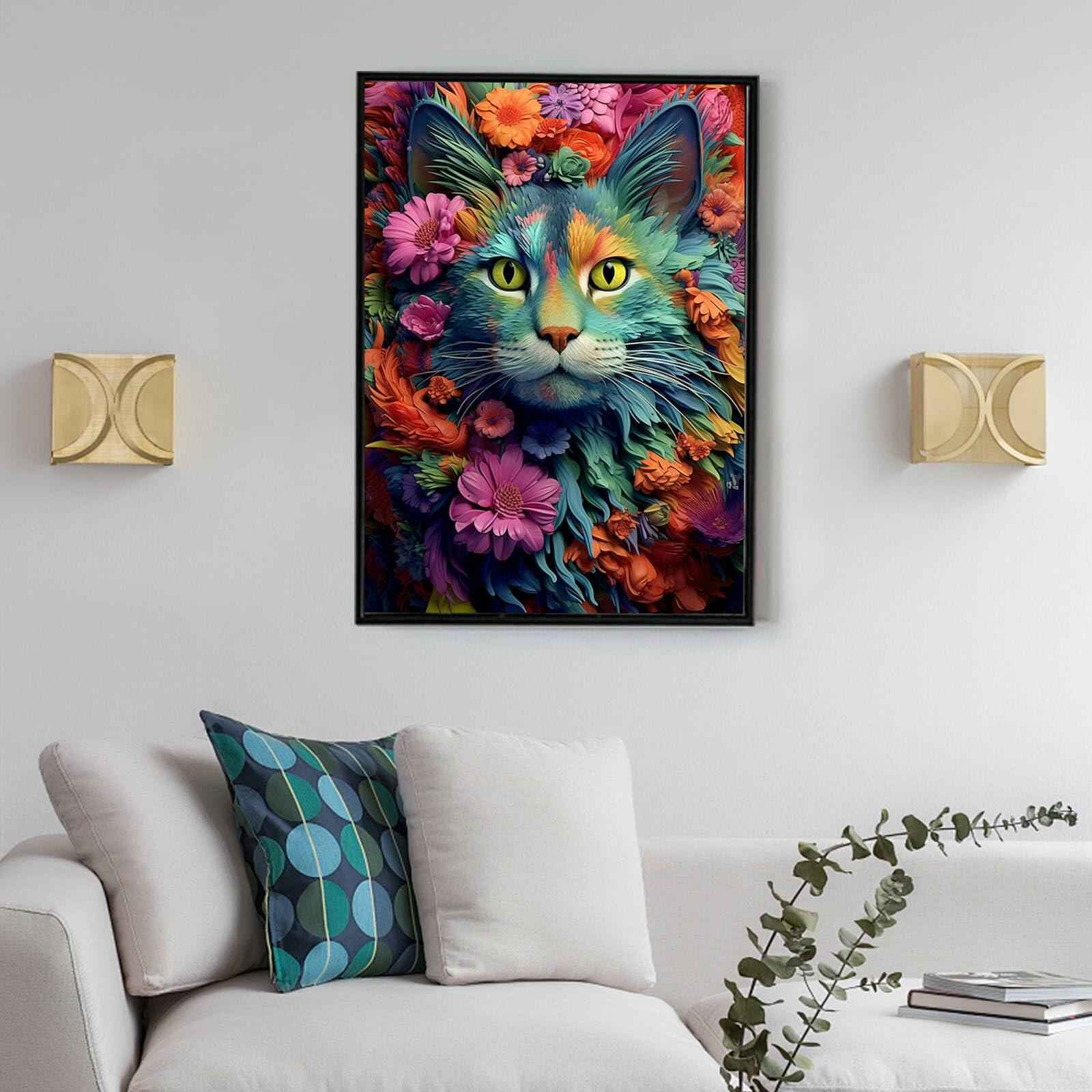 Camocin Cat Diamond Painting Kit DP-05 12x16in Full Drill 5D Crystal Art