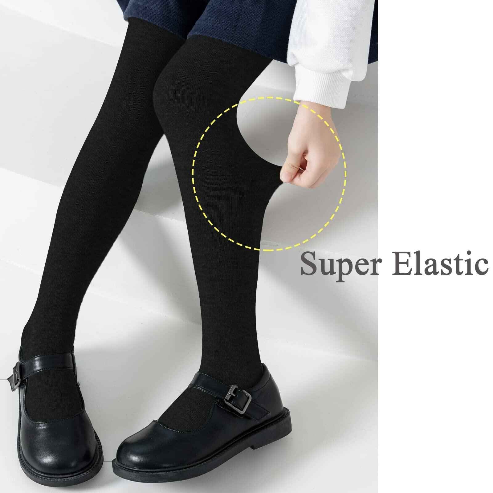 hakugoo Girls Tights 2 Pack Navy Toddler Cotton 2-4 Years