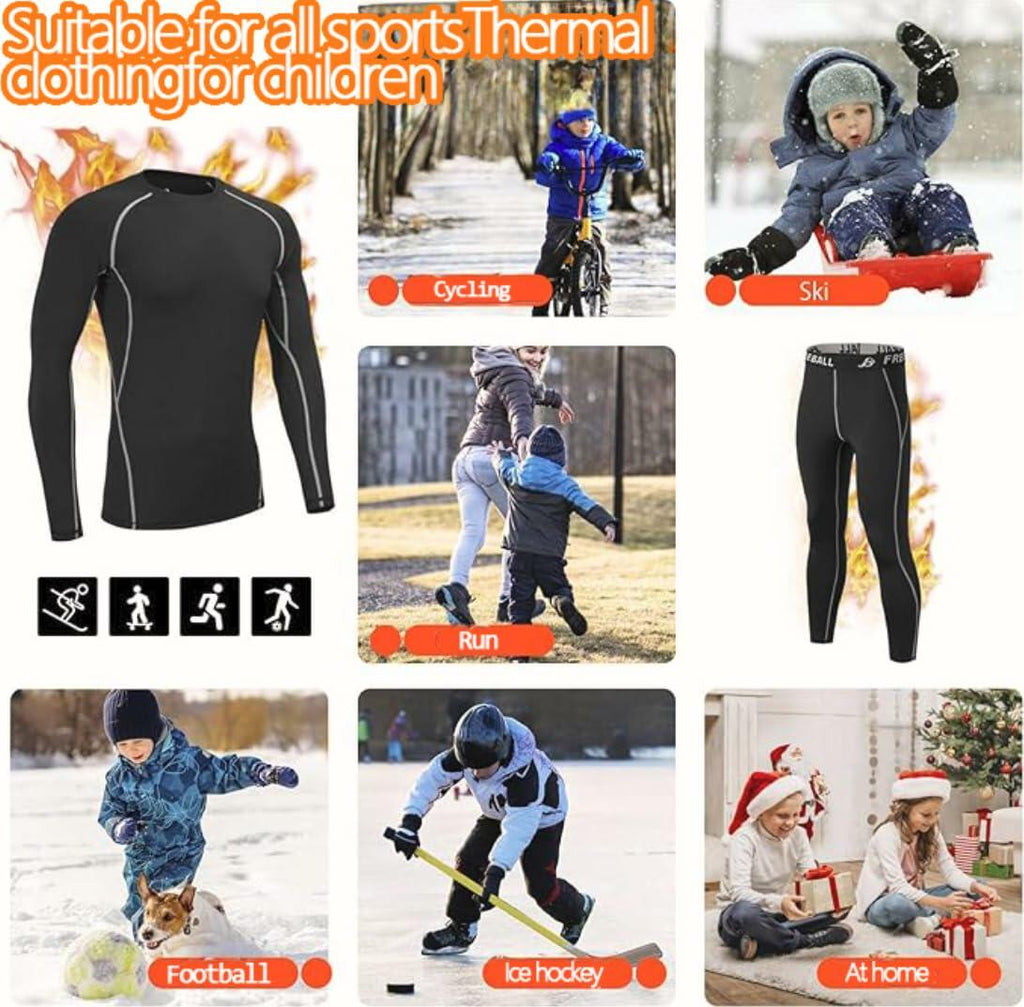 Muzikin Kids Thermal Underwear Set Fleece-Lined Warm Moisture-Wicking Size 26