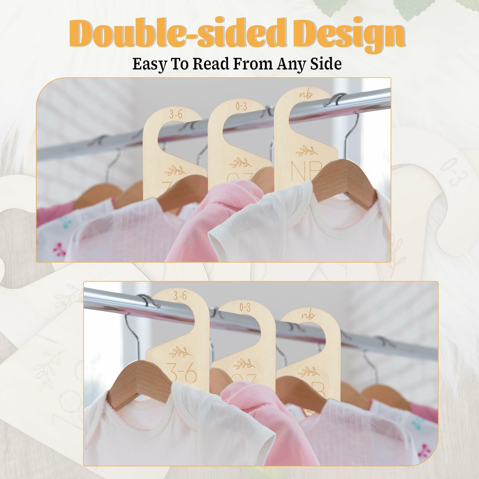 Qianyu Baby Closet Dividers Wooden Double-Sided Organizer Set of 7