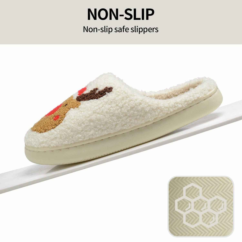 Jogyew Women Christmas Reindeer Holiday Slippers Red Size US 6-7B(M)