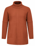 Hanna Nikole Plus Size Cowl Neck Sweater Long Sleeve Orange Size 16