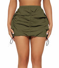 Womens Y2K Cargo Mini Skirt Elastic Waist Ruched Side Pockets Size S