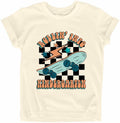 FAYALEQ Rollin Into Kindergarten Skateboard Shirt Beige Kids - Size 3-4T