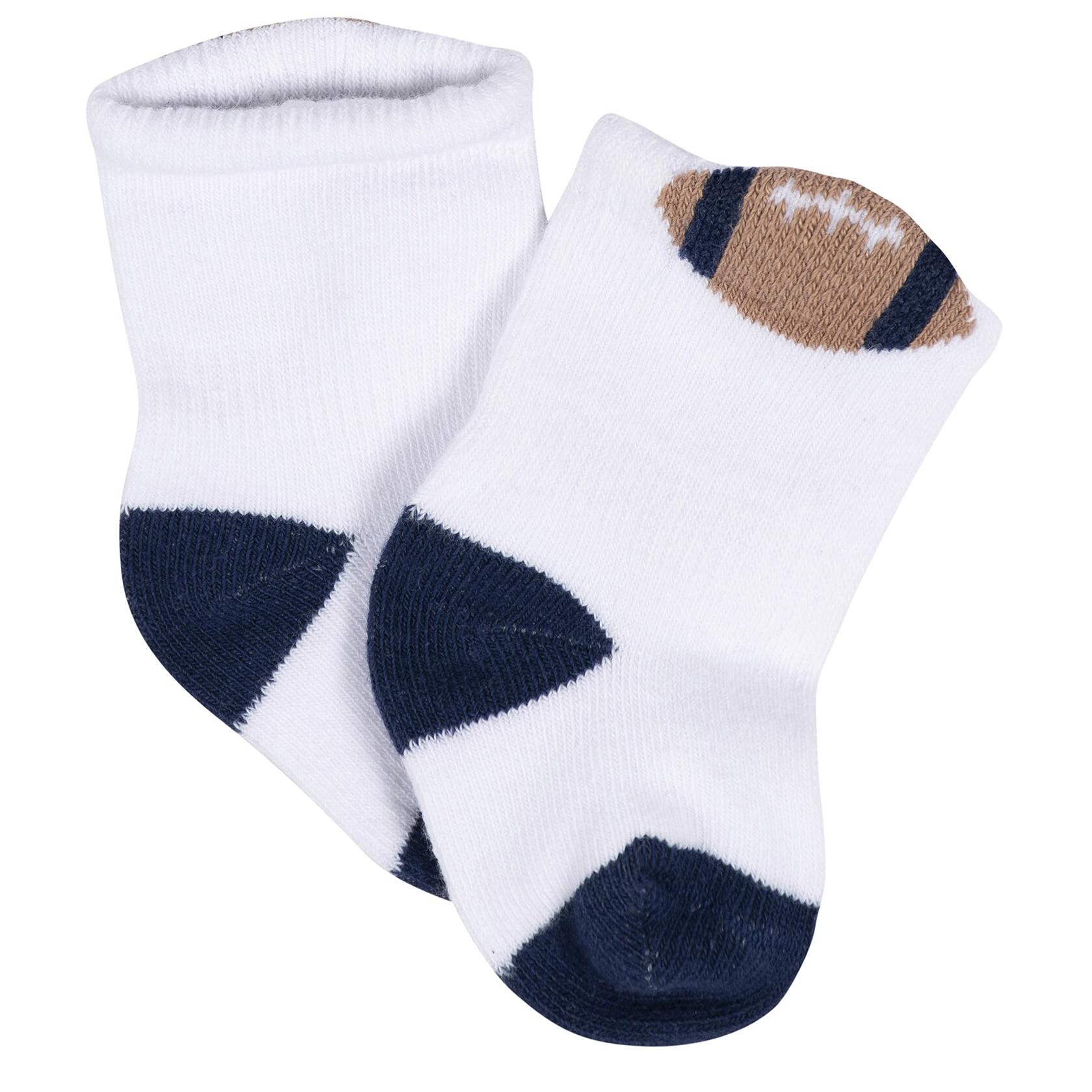 Gerber Baby Wiggle-Proof Socks Sports Blue 8-Pair Size 3-6 Months
