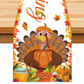 Happy Thanksgiving Turkey Table Runner Oxford 70.86x13.77in Pumpkin Maple