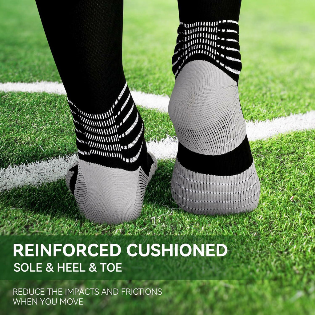 IRAMY Compressive Soccer Socks Youth Ankle Support Coolmax Wicking 2 Pack - M