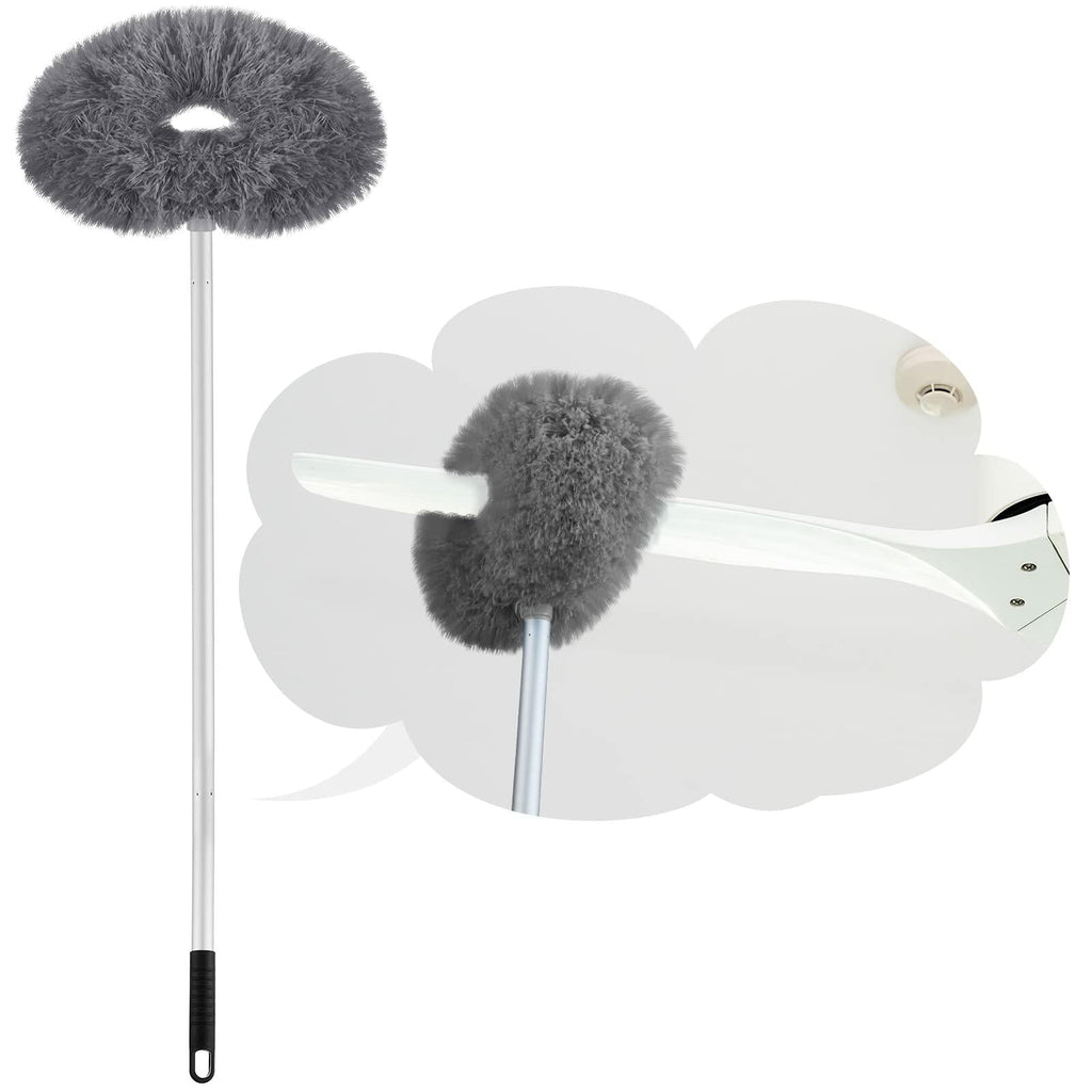 Hoolerry Ceiling Fan Cleaner Duster Microfiber Extendable Pole 13-49.7in Gray