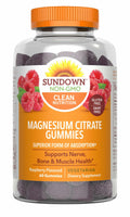 BestBy06/25 Sundown Magnesium Citrate Gummies Raspberry Flavor 60 Count