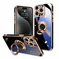 ZHONGHUAJIA iPhone 15 Pro Max Case 360° Rotatable Ring Holder Pink