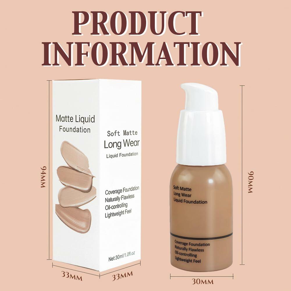 FeiCuiYun Matte Liquid Full Coverage Foundation 04#Warm Sun 1 Pack