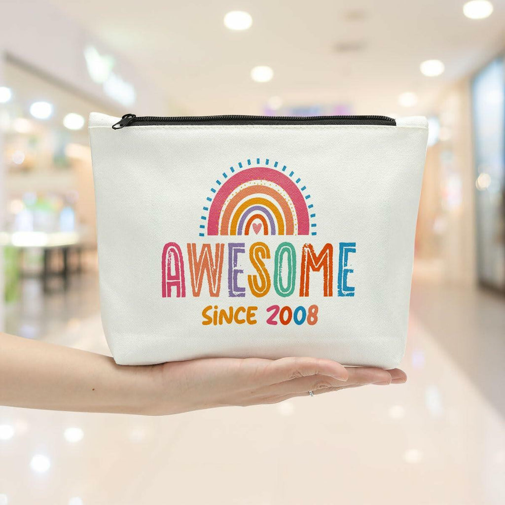 Sldpngo 17th Birthday Makeup Bag Cosmetic Pouch Girls Pink