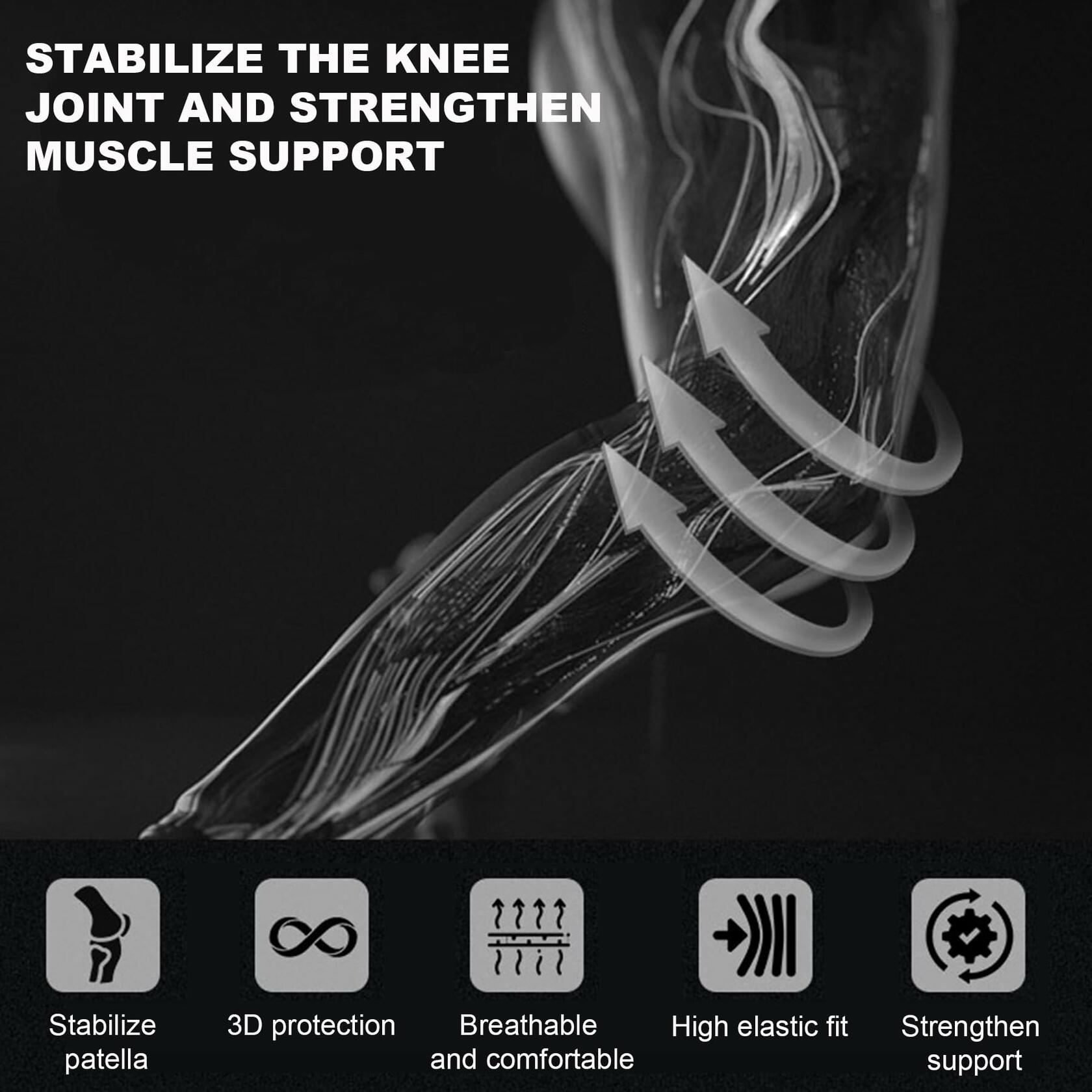 POWER GUIDANCE Fitness Knee Wraps 5mm Thickness 2 Pack Size M