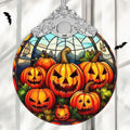 Pumpkin Family Stained Glass Christmas Ornament Holiday Decoration