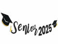 Oudain Glitter Senior 2025 Graduation Cap Banner Congrats Grad Blue