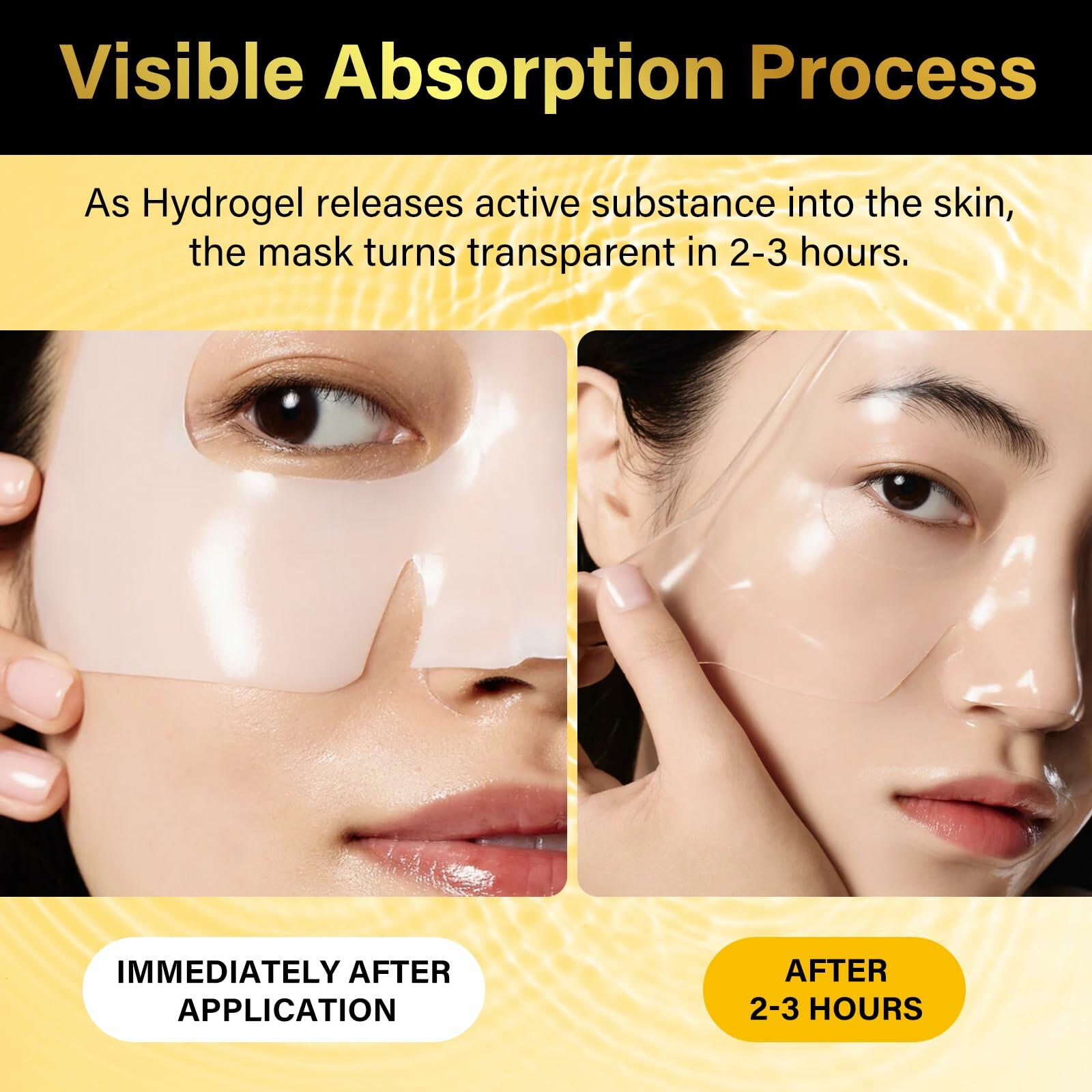 BestBy01/28 BXRUIAGN Snail Mucin Face Mask 96 Hydrogel Korean Skin Care 4pcs