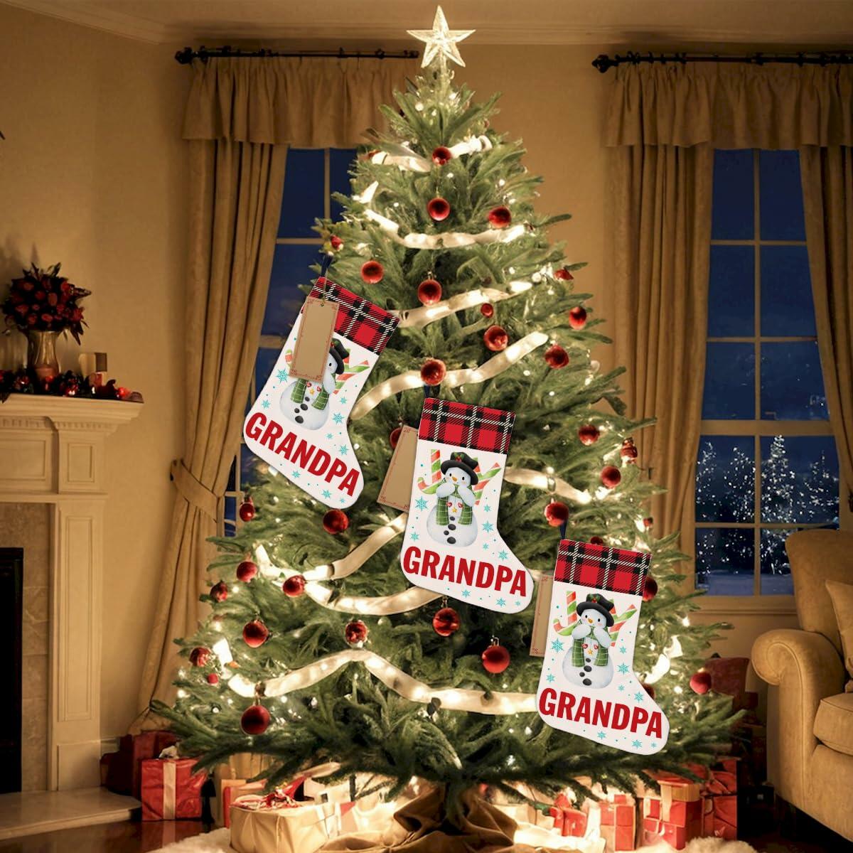TSUYAWU Grandpa Christmas Stocking Holiday Decoration 18x12 Inch