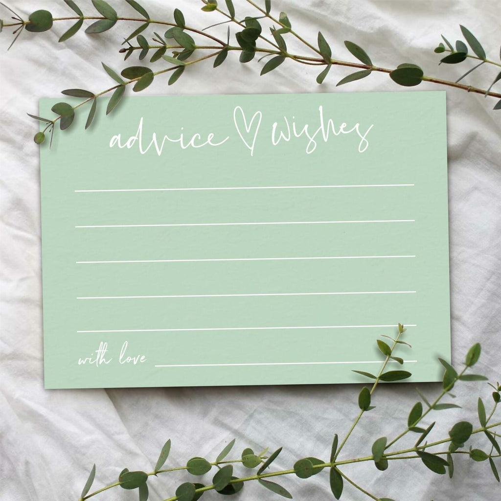 Qoamp Wedding Advice Cards 4x6 Inches 30pcs White Minimalist Bridal Shower