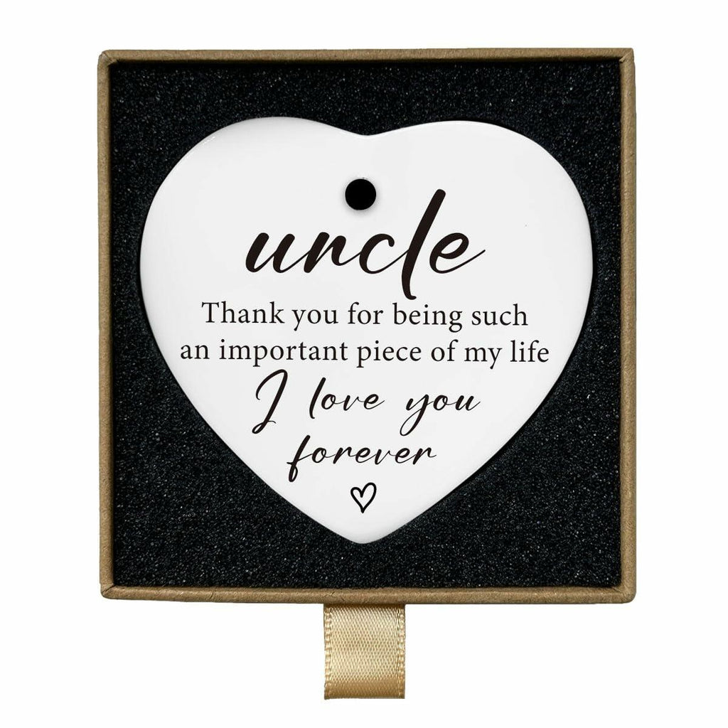 Uncle Gifts Heart Ceramic Ornament Sign Christmas Birthday Gift
