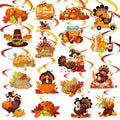 36 PCS Thanksgiving Hanging Swirls Ceiling Streamers Turkey Pumpkin Leaves