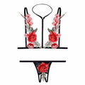 EASYLONGJEE Sexy Flower Lingerie Set 2 Piece Bra and Panty