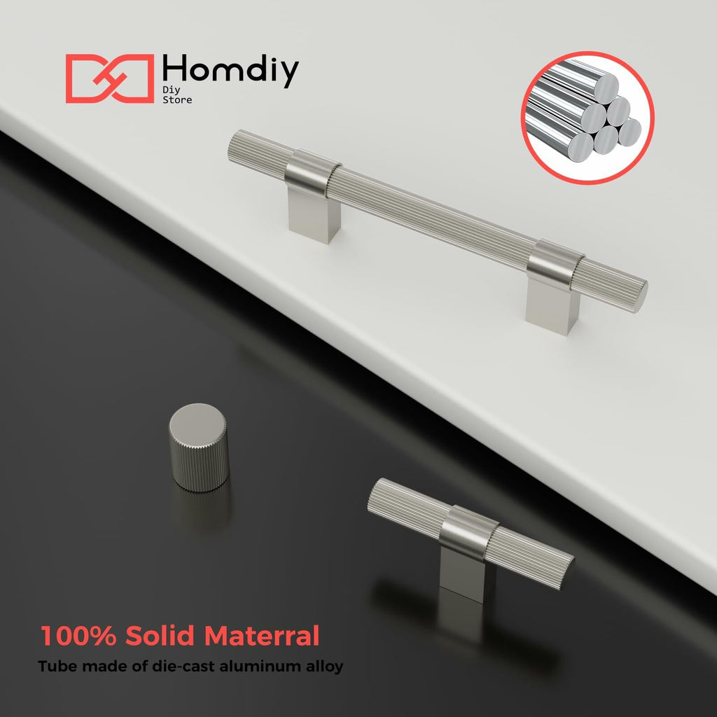 homdiy 15 Pack Matte Black Cabinet Handles 128mm 5in T Bar Drawer Pulls