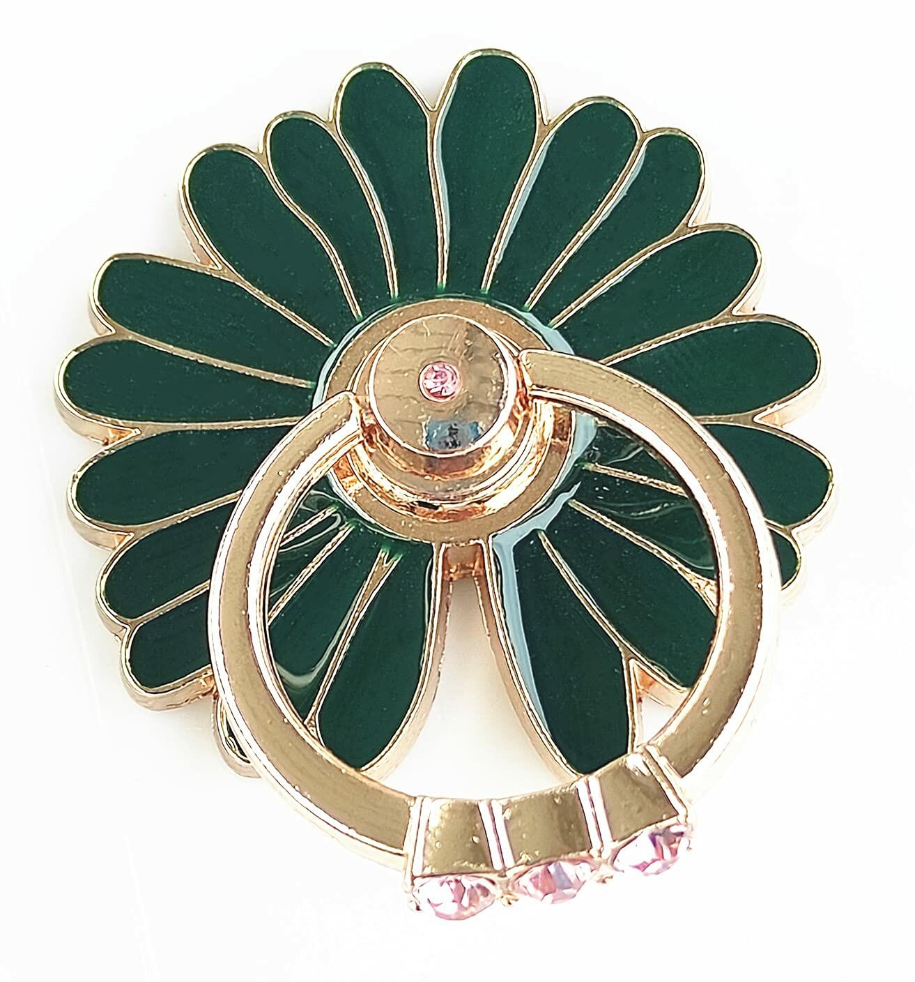 Ailifly Multi Style Cute Pattern Metal Cell Phone Ring Grip Stand Dark Green
