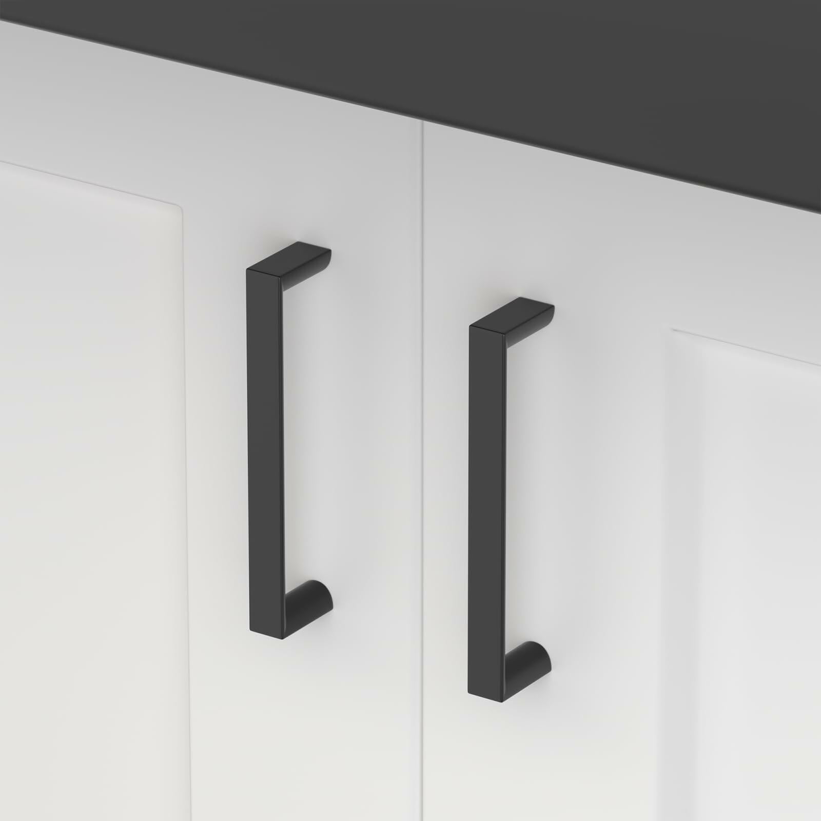 homdiy 10Pack 6-1/4in Matte Black Cabinet Handles 160mm Hole Centers