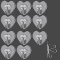 TocTen Adhesive Hooks 12 Pack Heavy Duty Clear Waterproof 30lb Max Load