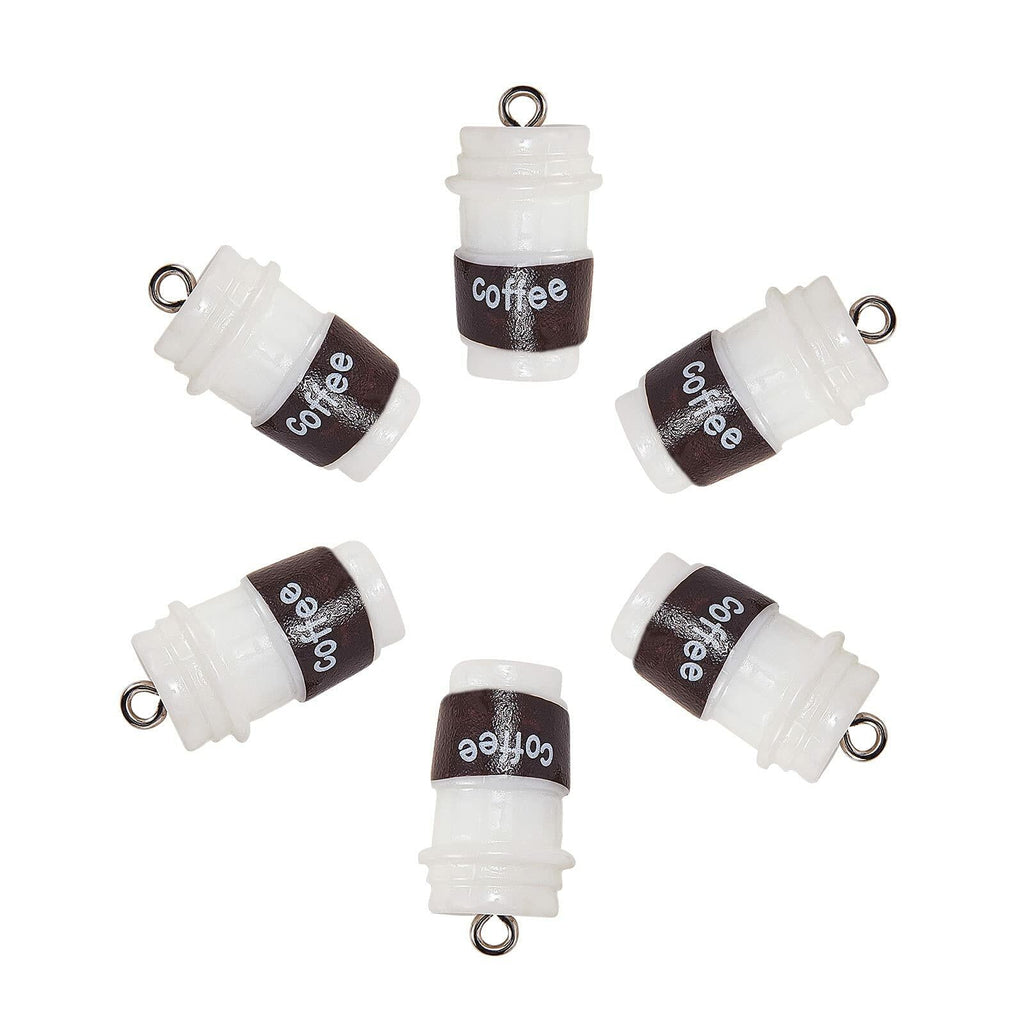 DanLingJewelry 20pcs Resin Coffee Cup Pendants with Loop for DIY Crafts